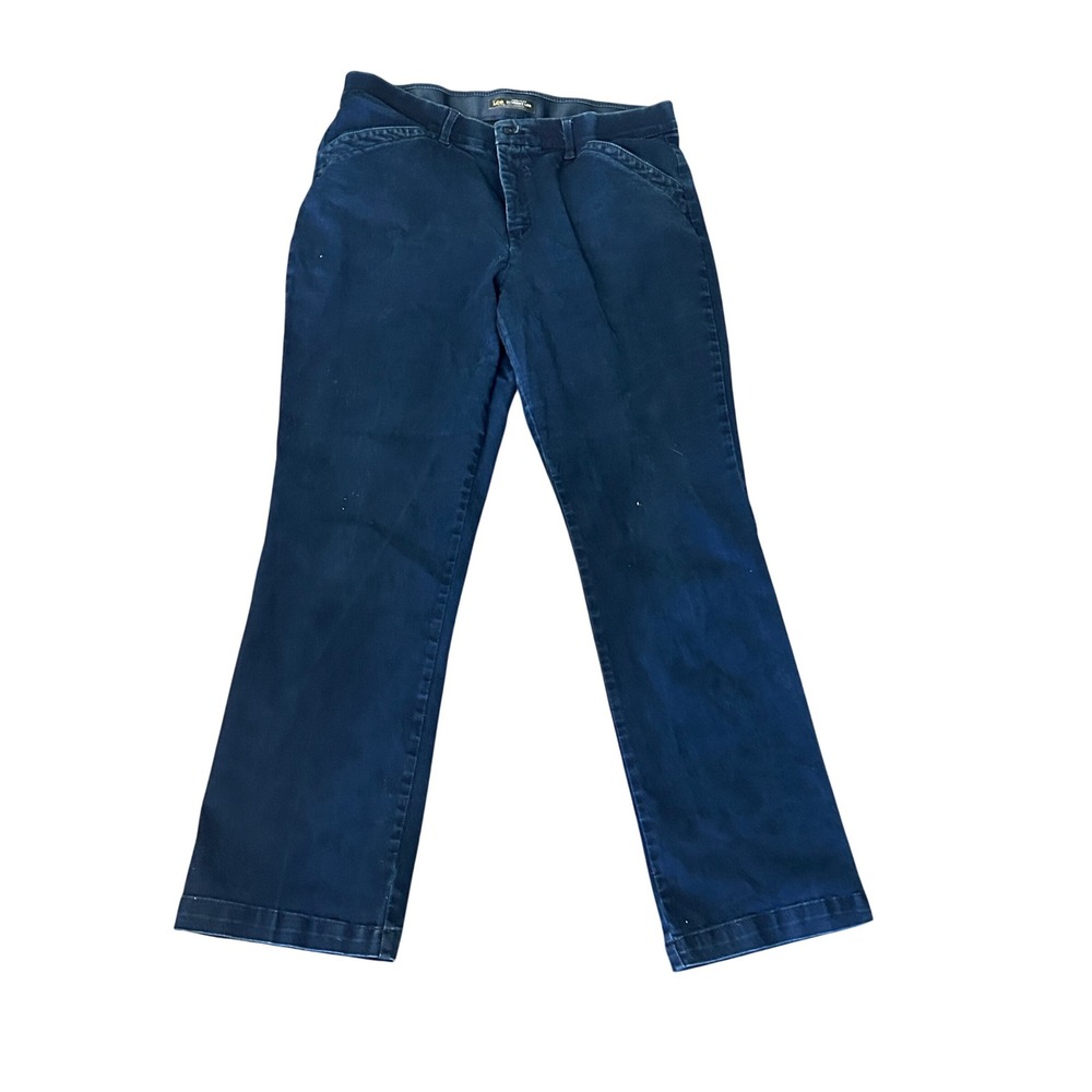 Lee Flex Motion Straight Leg Jeans Dark Wash Size 14 Stretch Casual